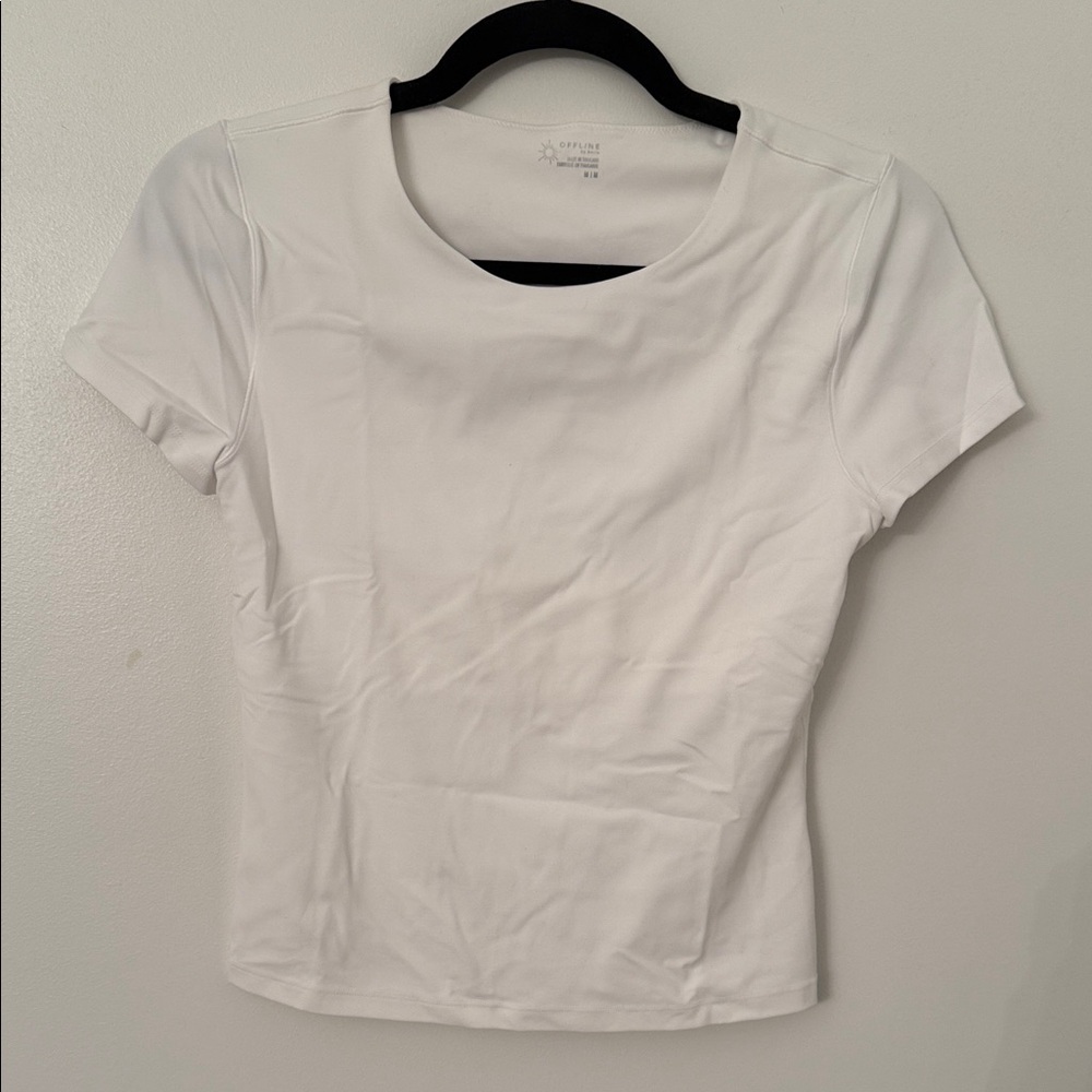Offline by Aerie Women's White Short Sleeve Top